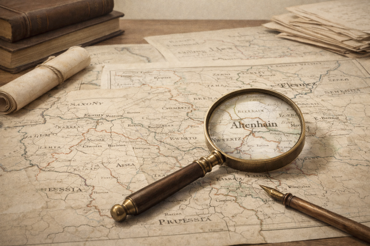 Historical maps of Central Germany showing changing borders and place names